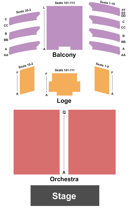 The Space at Westbury Seating Chart: End Stage