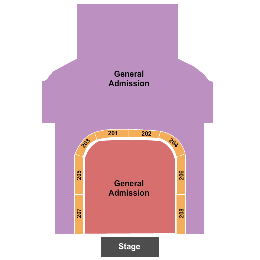 The Tabernacle - GA Seating Chart: 200 Front Row Reserved