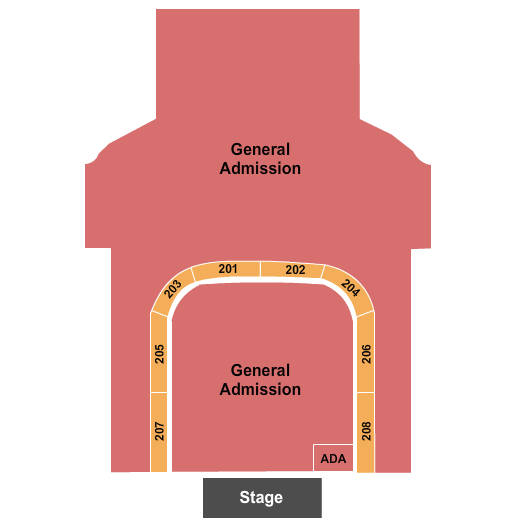 The Tabernacle - GA Seating Chart: 200 Front Row Reserved