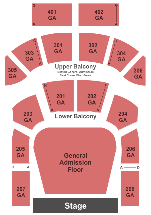 The Tabernacle - GA Seating Chart: General Admission