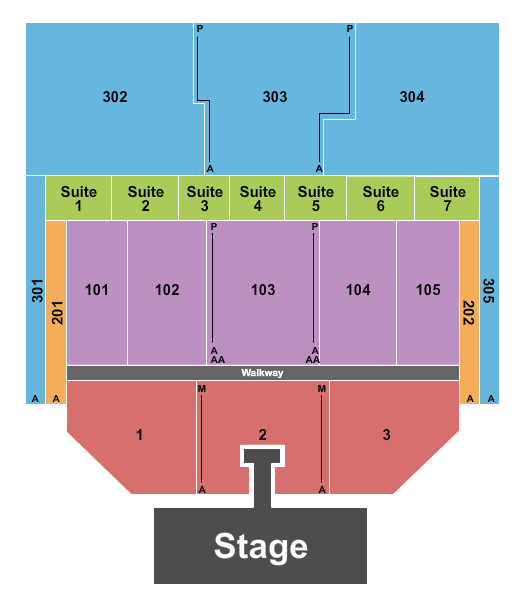 The Theater at MGM National Harbor Seating Chart: Endstage Reserved Catwalk