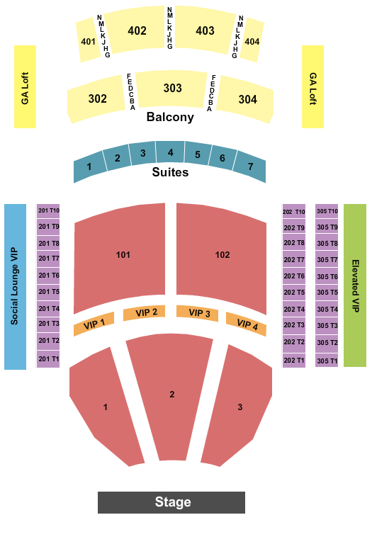 The Theater at Virgin Hotels - Las Vegas Seating Chart: Endstage 3