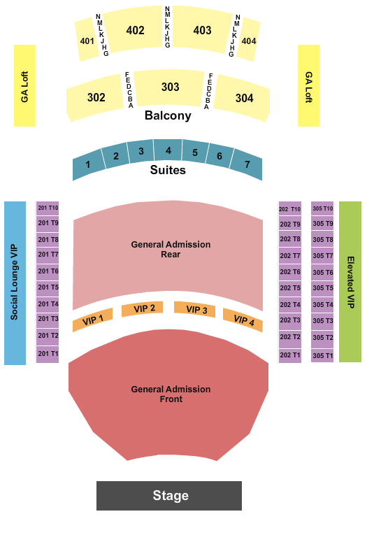 The Theater at Virgin Hotels - Las Vegas Seating Chart: GA Floor & GA Rear