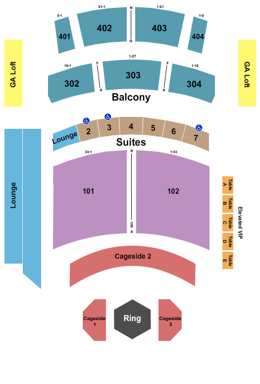 The Theater at Virgin Hotels - Las Vegas Seating Chart: MMA 2