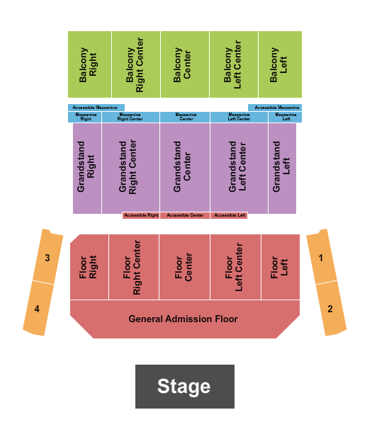 The Theatre at Great Canadian Casino Resort Seating Chart: Endstage GA & RSV Floor