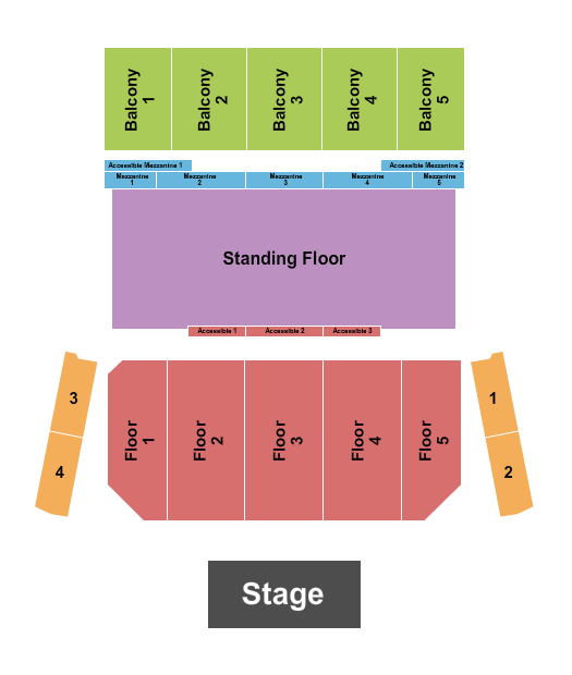 The Theatre at Great Canadian Casino Resort Seating Chart: Endstage Standing Floor