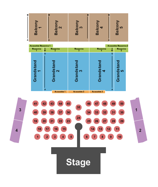 The Theatre at Great Canadian Casino Resort Seating Chart: Endstage Tables