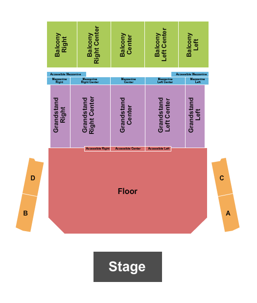 The Theatre at Great Canadian Casino Resort Seating Chart: GA Floor/RSV Grandstand & Balc