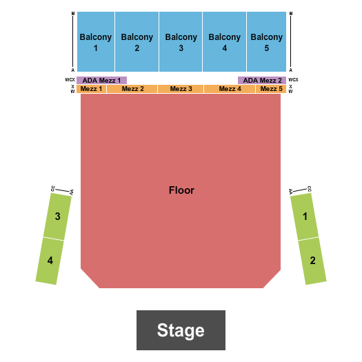 The Theatre at Great Canadian Casino Resort Seating Chart: GA Floor/Rsv Balc 2