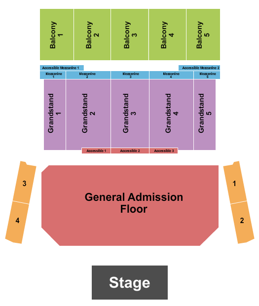 The Theatre at Great Canadian Casino Resort Seating Chart: GA Floor/Rsv Grandstand & Balc 2