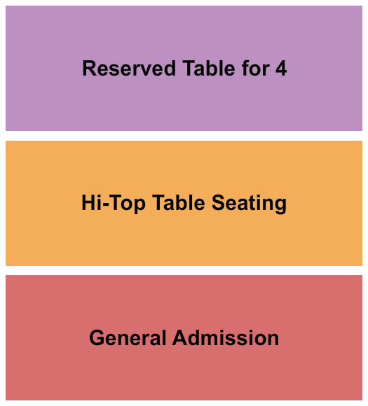 The Token Lounge Seating Chart: GA/Table/Hi-Top