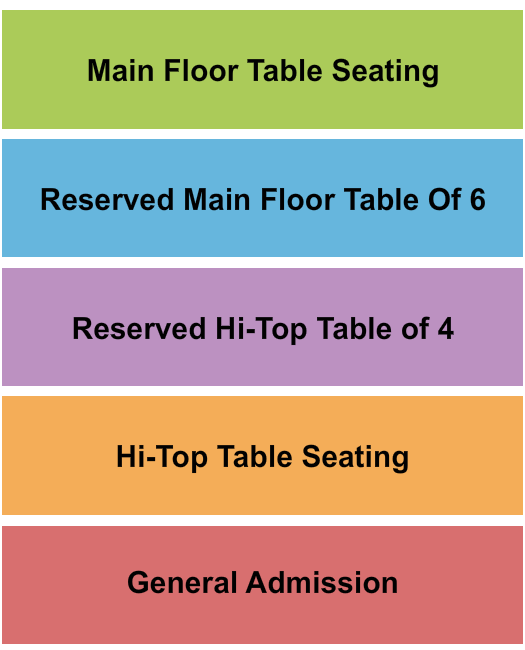 The Token Lounge Seating Chart: GA & Tables 2