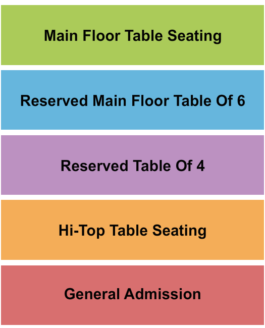 The Token Lounge Seating Chart: GA & Tables