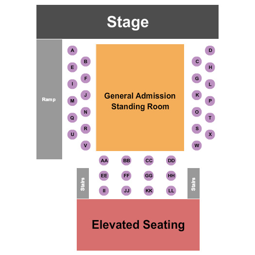 The Ute Theater Seating Chart: Endstage GA Dance Floor 2