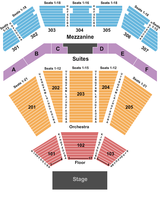 The Venue at Horseshoe Casino Seating Chart: Endstage 2