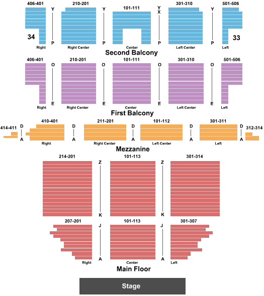 The Vets Seating Chart