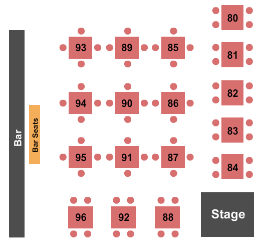 The Vintage Lounge At Gotham Comedy Club Seating Chart: Endstage Tables