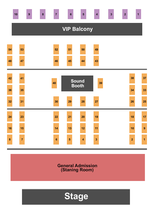 The Vixen Seating Chart: Endstage GA 2