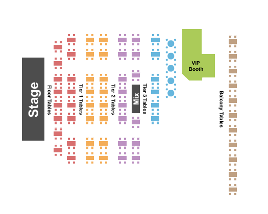 The Vixen Seating Chart: Tables