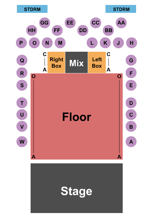The Vogel at the Count Basie Center for the Arts Seating Chart: Endstage RSV Floor
