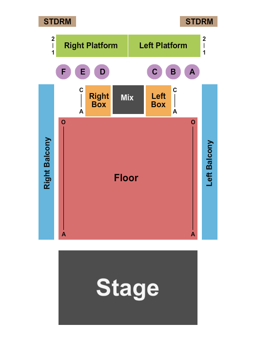 The Vogel at the Count Basie Center for the Arts Seating Chart: Endstage RSV Floor