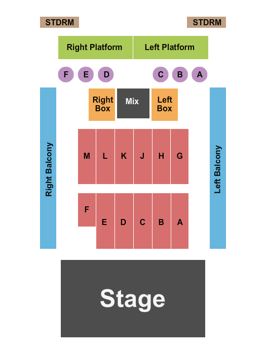 The Vogel at the Count Basie Center for the Arts Seating Chart: Endstage w/ Platforms & Balcony