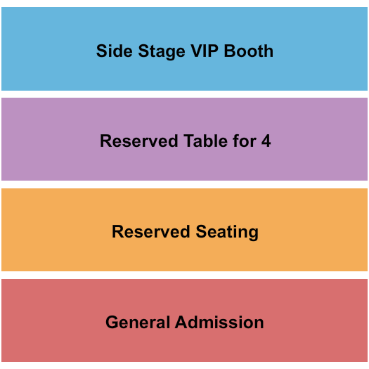 The WC Social Club Seating Chart: GA/Reserved/Table/VIP