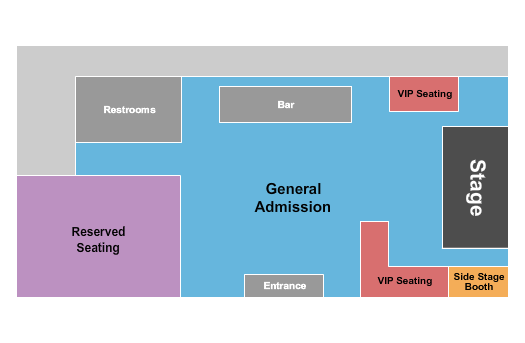 The WC Social Club Seating Chart: GA/Reserved/VIP