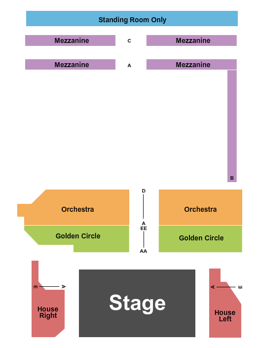 The Warehouse at Fairfield Theatre Company Seating Chart: Endstage GC/Rsvd Mezz