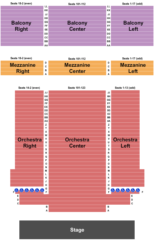 The Weinberg Center For The Arts Seating Chart: End Stage