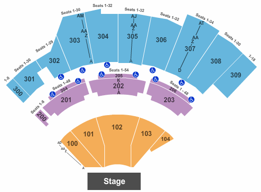 The Wharf Amphitheatre Seating Chart: End Stage