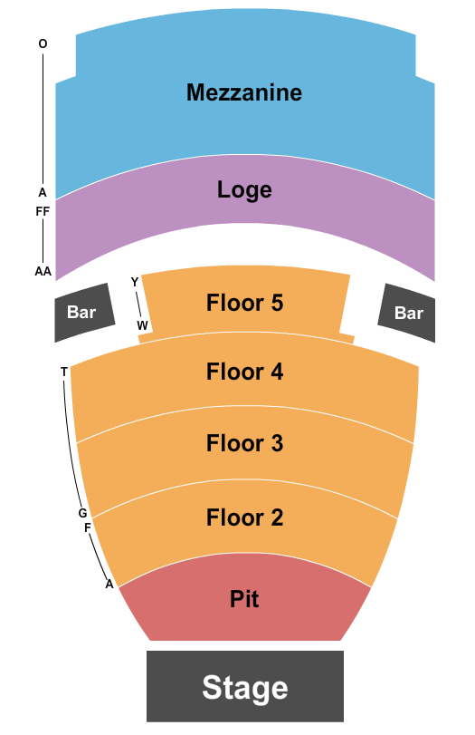 The Wiltern Seating Chart: Endstage Pit