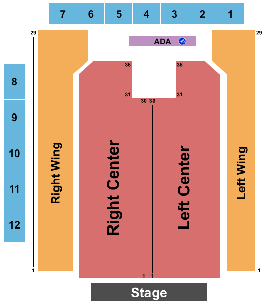 Wind Creek Event Center Seating Chart: Endstage - 2