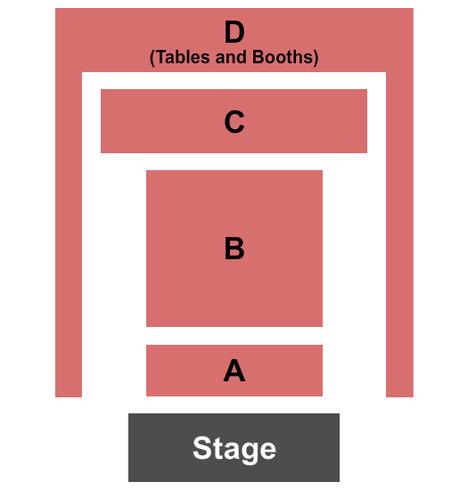 The Yale Theater Seating Chart: Zone A-C w/Tables & Booths