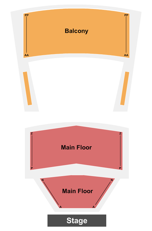 The Young Performing Arts Center Seating Chart: Endstage MF/Balc