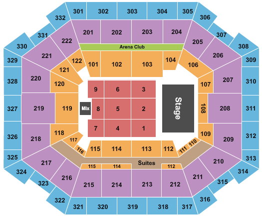 The Yuengling Center Seating Chart: End Stage 3