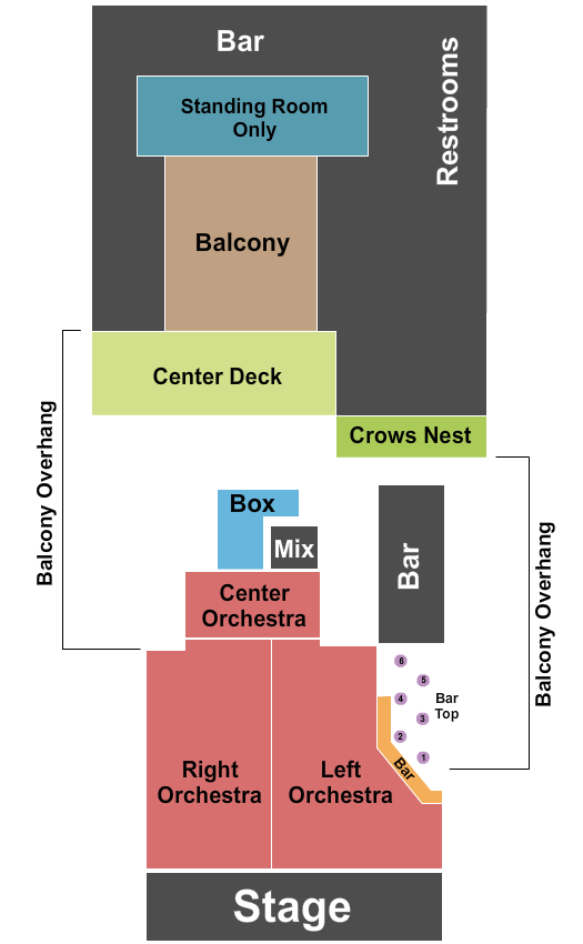 Theatre Of The Living Arts Seating Chart: Endstage 2