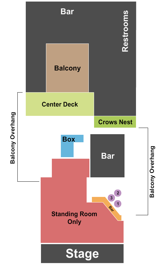 Theatre Of The Living Arts Seating Chart: GA Floor/Rsvd Balcony 2