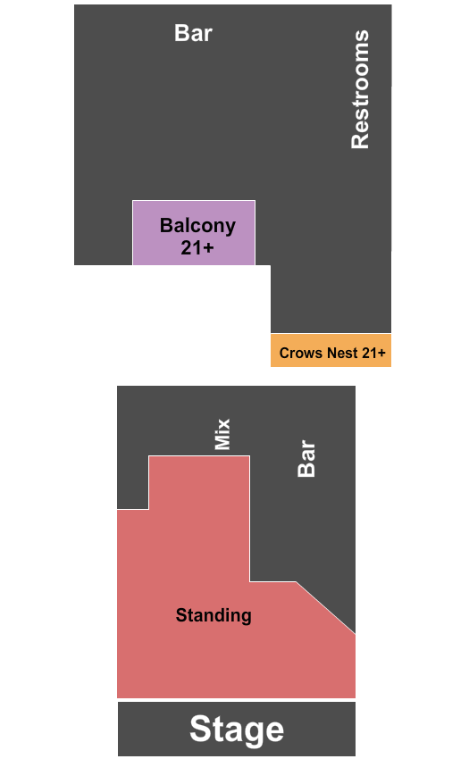 Theatre Of The Living Arts Seating Chart: GA & Balcony