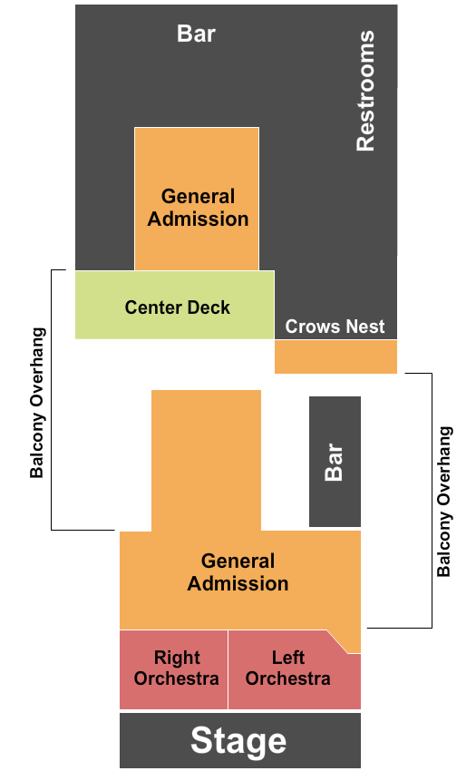 Theatre Of The Living Arts Seating Chart: General Admission
