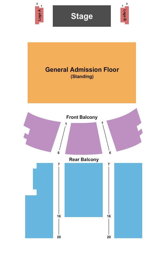 Theatre Rialto Seating Chart: Endstage GA 2