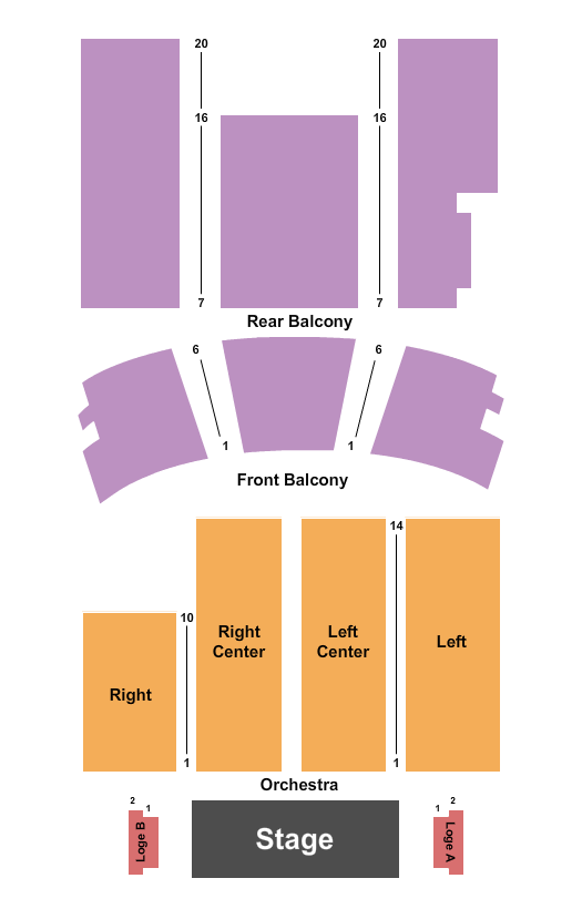 Theatre Rialto Seating Chart: Endstage