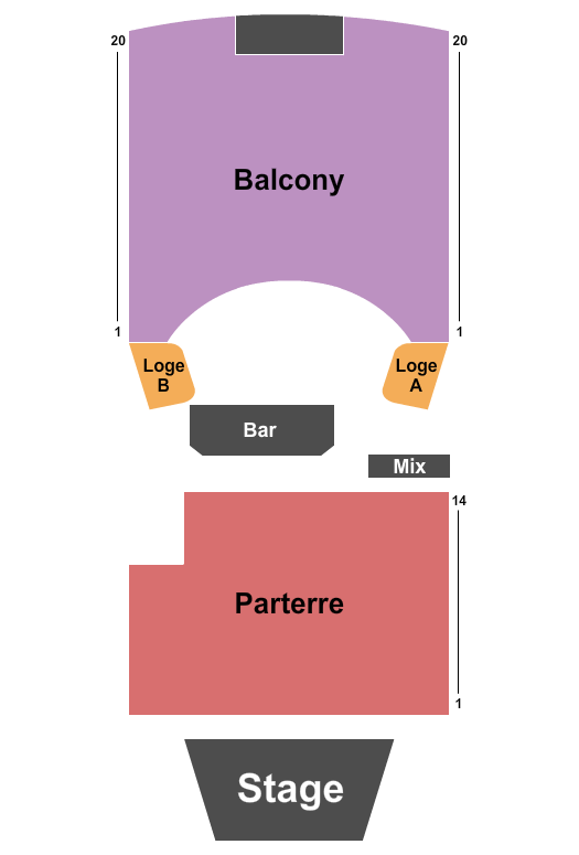 Theatre Rialto Seating Chart: Parterre/Balc
