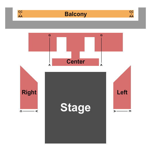 Theatre at Meiley-Swallow Hall Seating Chart: Endstage