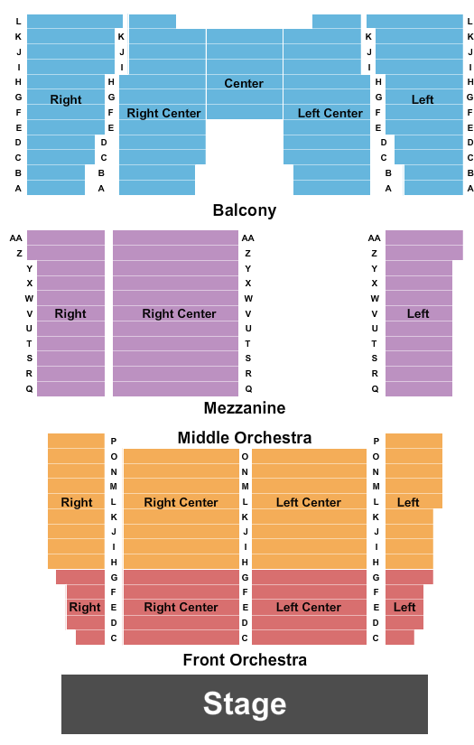 Thiry Auditorium Seating Chart: Endstage RLC