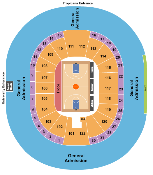 Thomas & Mack Center Seating Chart: Basketball - Mountain West