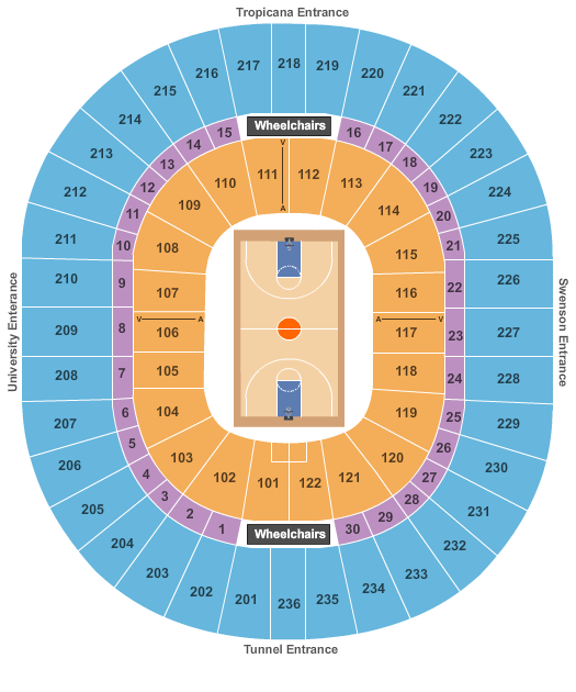 Disney On Ice Tickets Seating Chart Thomas & Mack Center Basketball