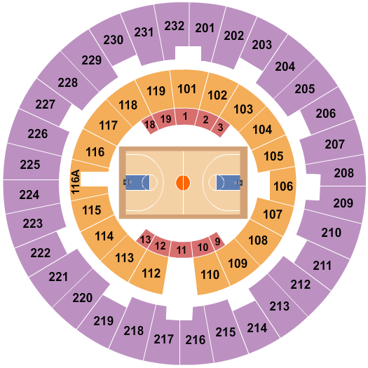 Thomas Assembly Center Seating Chart: Basketball