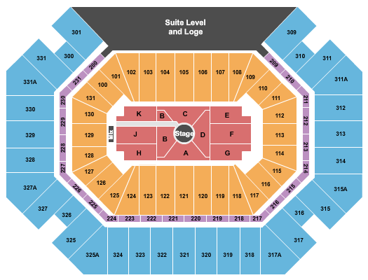 Thompson Boling Arena at Food City Center Seating Chart: Center Stage 1
