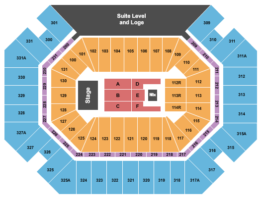 Thompson Boling Arena at Food City Center Seating Chart: Endstage 4